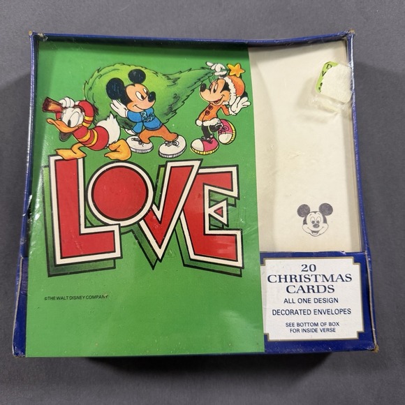 Other - Vintage Disney Collection Christmas Cards/Envelopes 20 Set Mickey Sealed‎ NOS